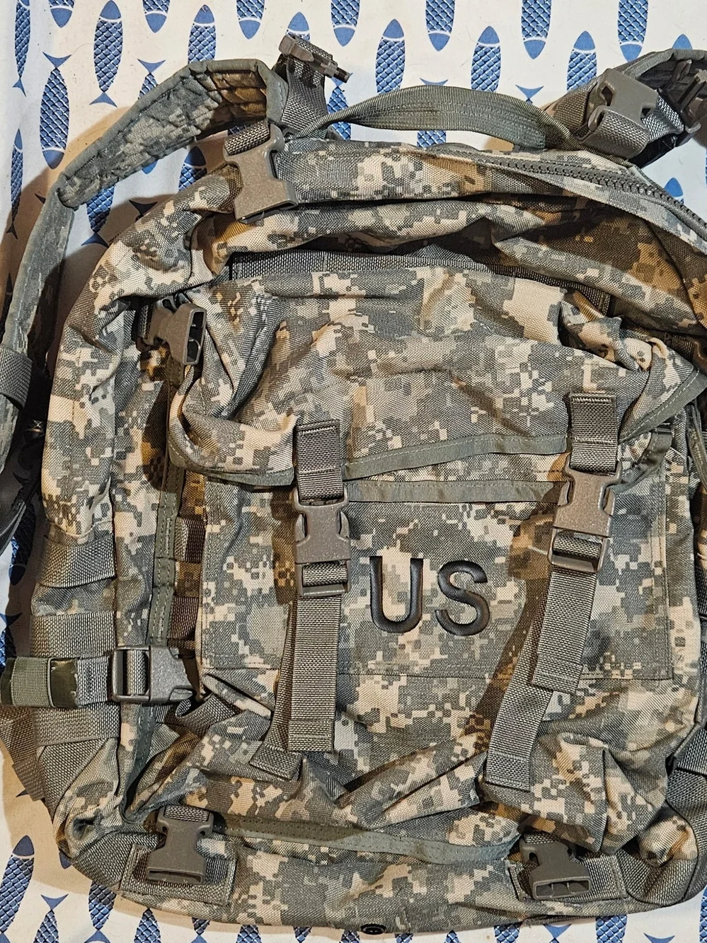 U.S. Army Digital Camo Tactical Backpack - Olive Green, Tan, Gray